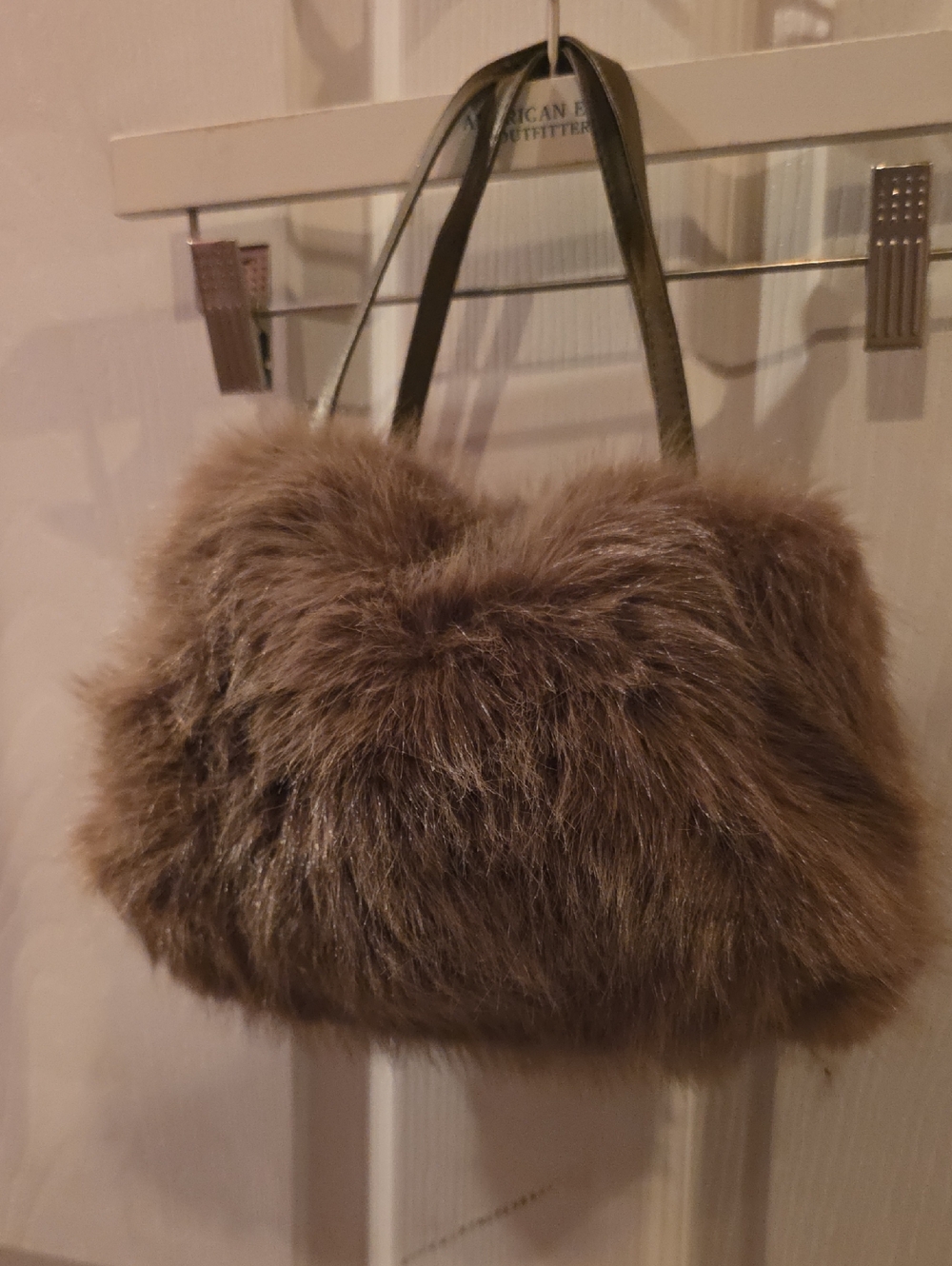 Faux Fur Tote Bag in Brown - Chic Women’s Handbag
